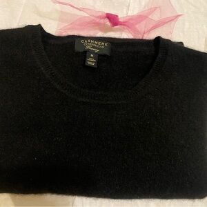 Charter Club Women's Soft Black 100% Cashmere crew neck Sweater Size Medium